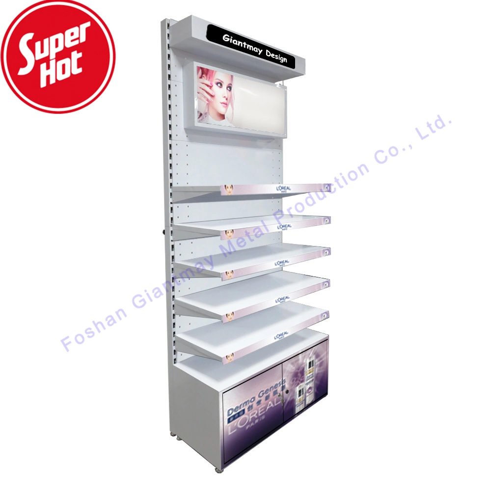 Customized Metal Cosmetics Make up Stands Shop Cosmetic Makeup Display